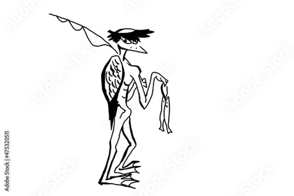 Obraz 河童　Japanese monster kappa illustration