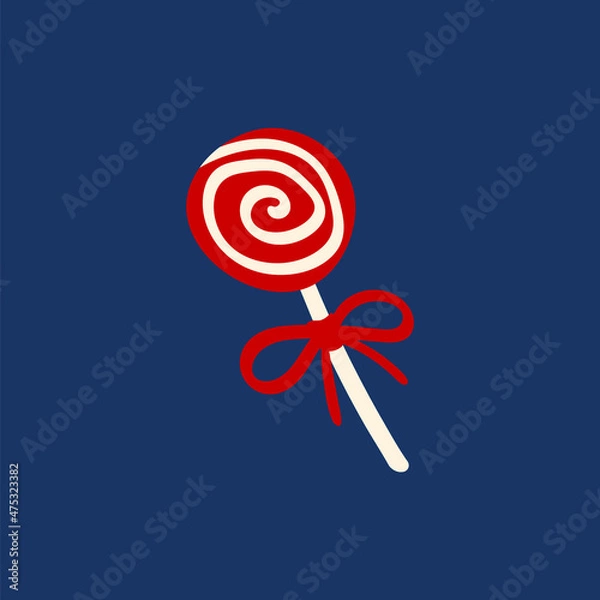 Obraz Doodle Christmas lollipop. Cute vector illustration for holiday decoration of cards, posters, concession products. Christmas and New Years element.