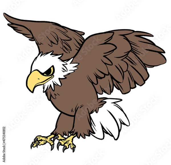 Fototapeta 飛ぶ鷹のイラスト