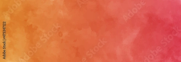 Fototapeta abstract watercolor vector background illustration. Realistic yellow and orange watercolor panoramic texture on a white background  vector illustration. 
