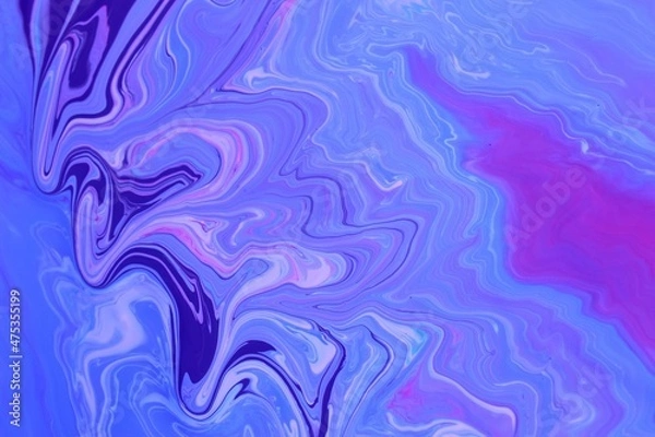 Fototapeta Lilac marble background. Acrylic texture with marble pattern. Mixing colors creates an interesting structure. It is well suited for laptop background and wallpaper, fabric