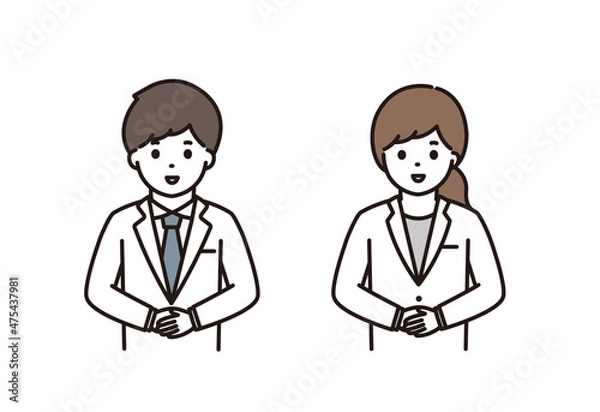 Fototapeta 薬剤師 医師 男性 女性 挨拶