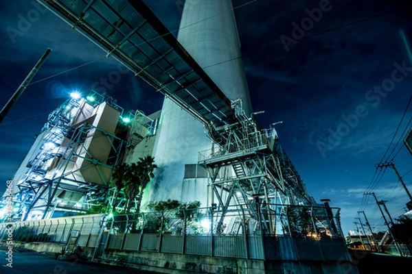 Obraz 夜の工業地帯