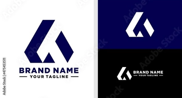 Fototapeta LT LOGO MONOGRAM TRIANGLE EDITABLE