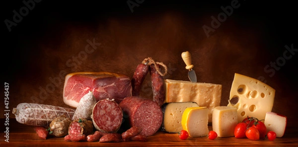 Obraz Kiełbasy i Sery