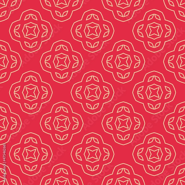 Fototapeta Background images with decorative elements on a red background for your design. Seamless background for wallpaper, textures. Vector illustration.