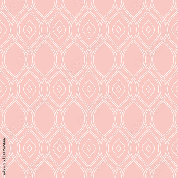 Fototapeta Seamless wavy pink and white ornament. Modern background. Geometric modern pattern