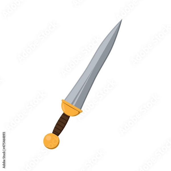 Fototapeta The sword of a Roman legionary. Color vector illustration flat style.