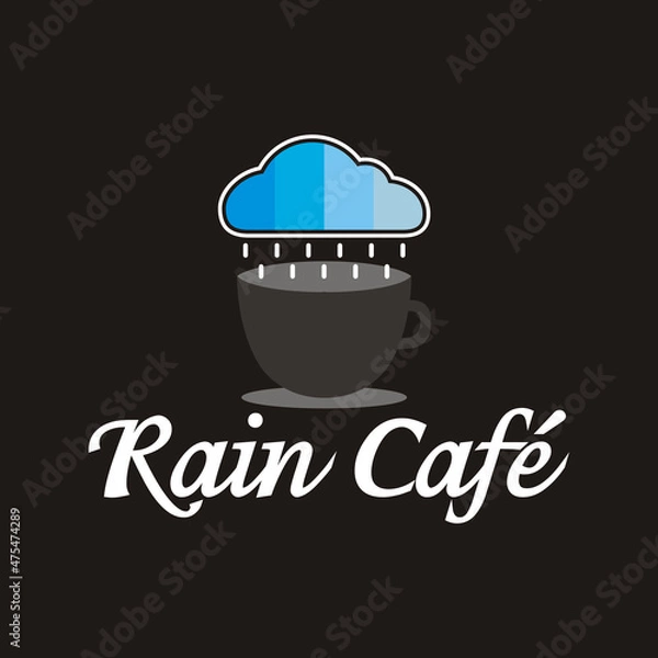 Obraz rain cafe logo concept vector illustration
