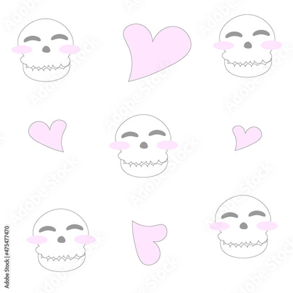 Obraz Ghosts seamless pattern with light background. Vestor illustration