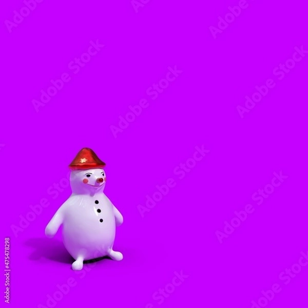 Obraz merry snowman background for postcard 3d render
