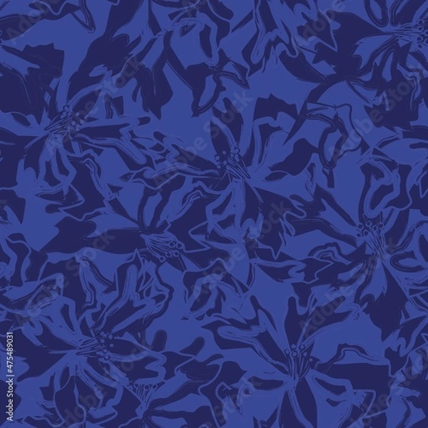 Fototapeta Floral Brush strokes Seamless Pattern Background
