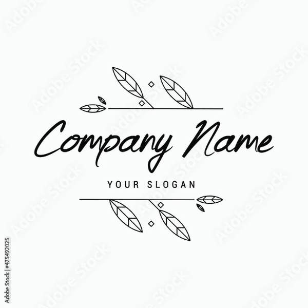 Fototapeta Minimal Natural Floral Creative logo template and badge