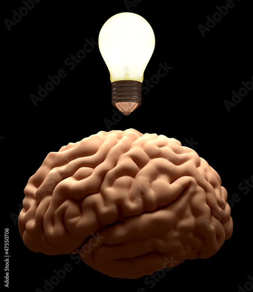 Obraz Idea concept. Light on Brain.