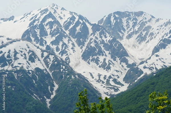 Fototapeta 信州、北アルプス、青木湖。こんな晴れた日に巡り合えた。