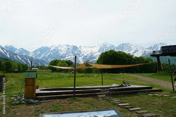 Fototapeta 信州、北アルプス、青木湖。こんな晴れた日に巡り合えた。