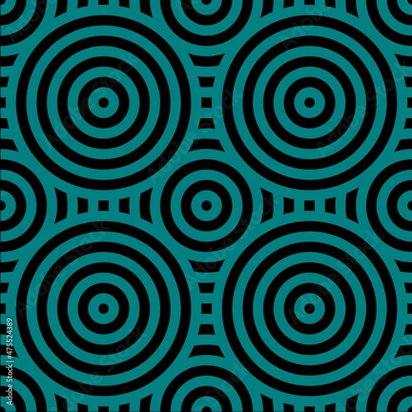 Fototapeta  seamless pattern with dark green circles