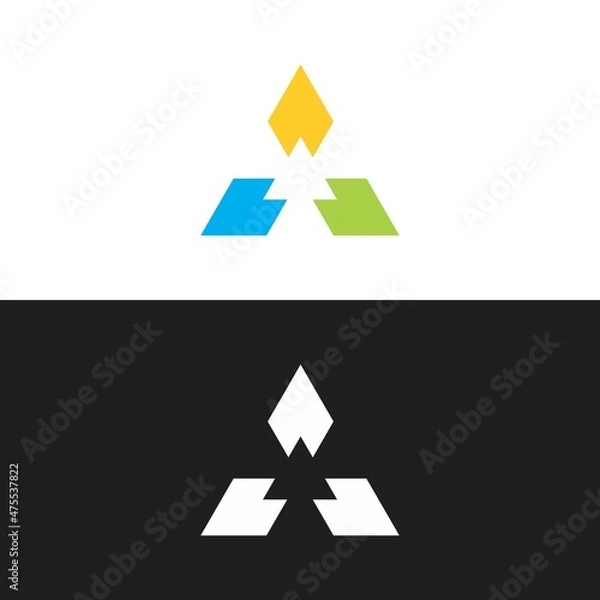 Obraz triangle logo vector design simple black