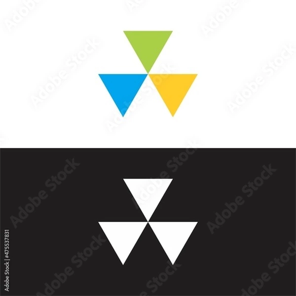 Obraz triangle logo vector design simple black