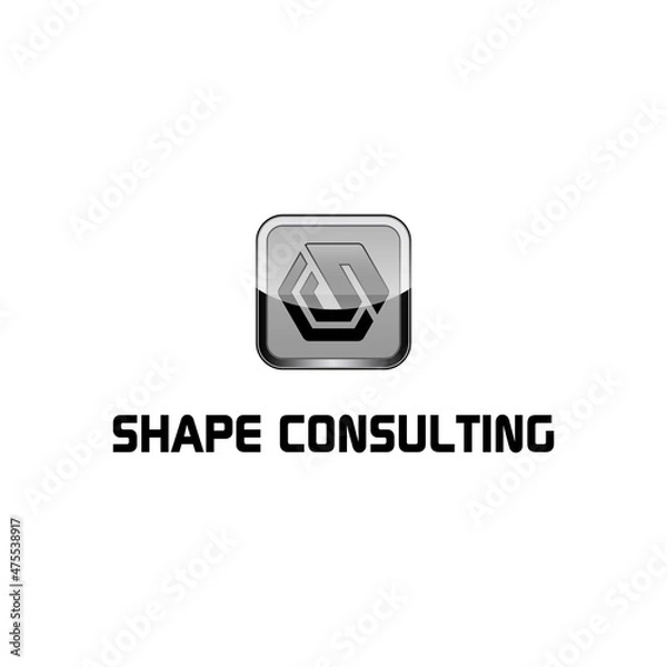 Obraz hexagons shape with letter s abstract logo design