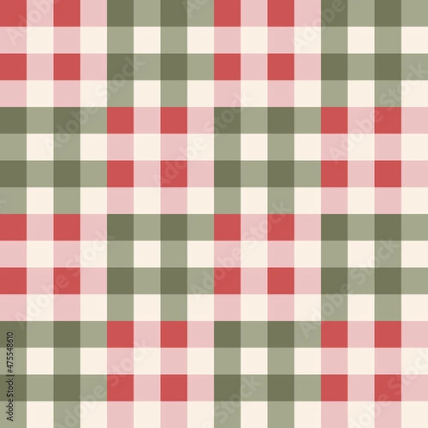 Obraz Illustrator vector of green and red checkered pattern,christ mas theme checkered