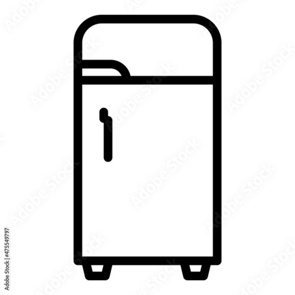 Fototapeta Kitchen Refrigerator Flat Icon Isolated On White Background