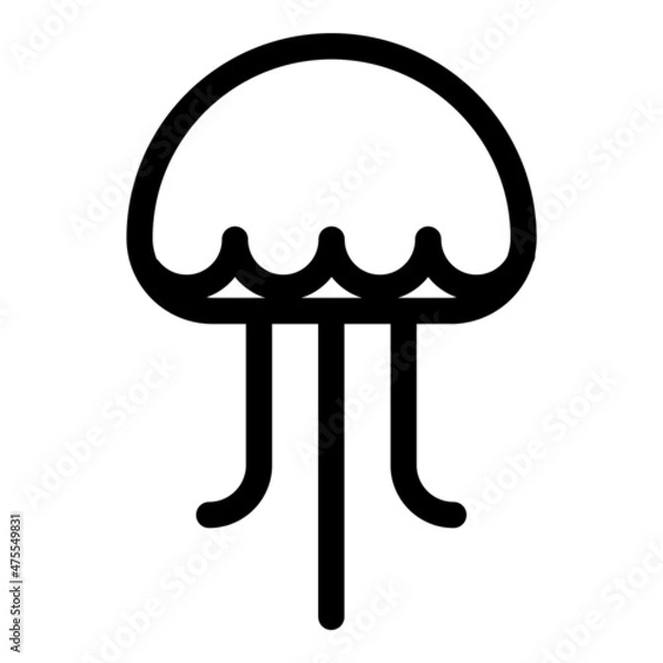 Fototapeta Jelly Fish Flat Icon Isolated On White Background