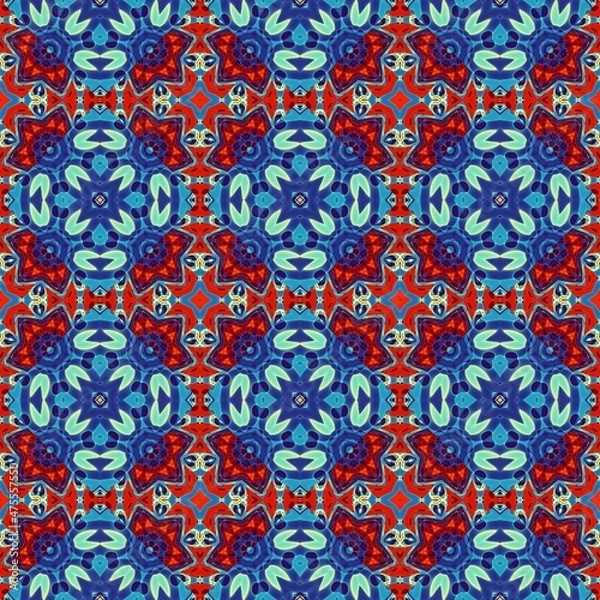 Obraz Seamless ornamental decorative pattern. Mosaic art texture.