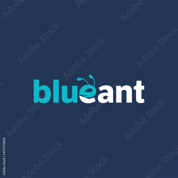 Fototapeta creative simple logo design typography ant