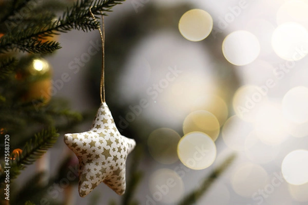Obraz The star on the Christmas tree. Christmas. 