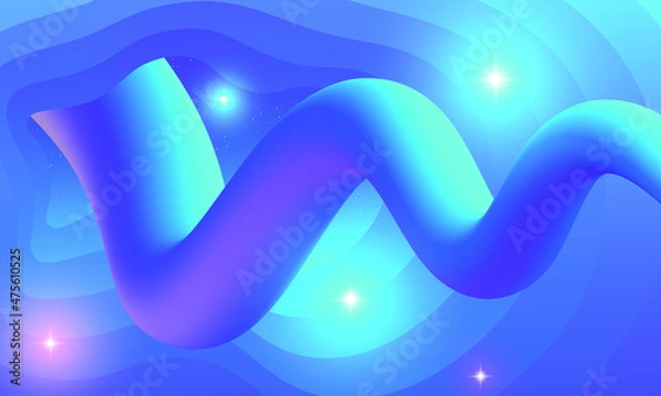 Fototapeta Abstract background with tentacle. Space abyss, shining stars. Future template for flyer, banner, poster, brochure and invitation. EPS, Vector.