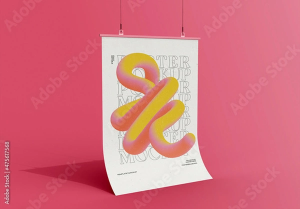 Fototapeta 3D A4 Poster Mockup