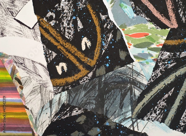 Obraz Hand Painted Paper Collage