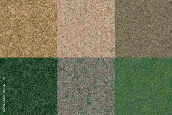 Fototapeta Pack of 6 High Quality Ground Seamless 4K Textures for editing, compositing, backdrops or material development.