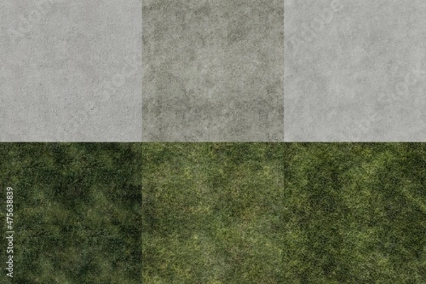 Fototapeta Pack of 6 High Quality Ground Seamless 4K Textures for editing, compositing, backdrops or material development.