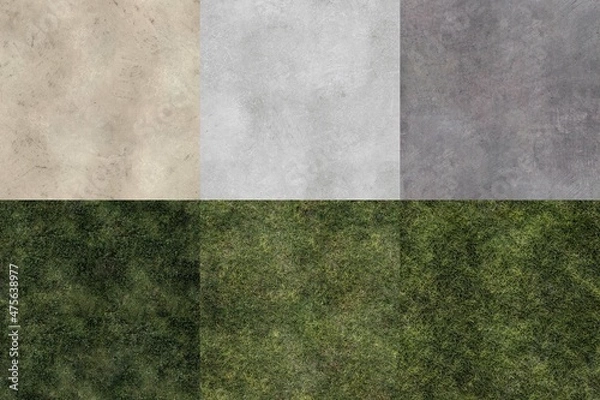 Fototapeta Pack of 6 High Quality Ground Seamless 4K Textures for editing, compositing, backdrops or material development.