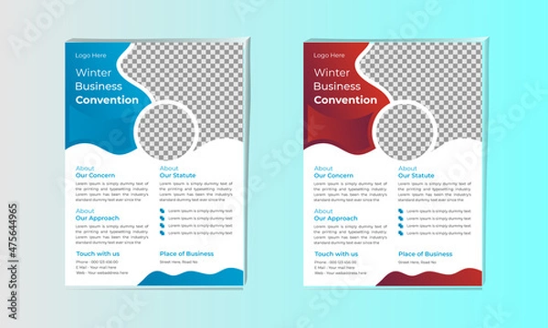 Obraz Corporate Business Flyer A4 Template Vector Layout Organic design, two color creative and professional for abstract business flyer.