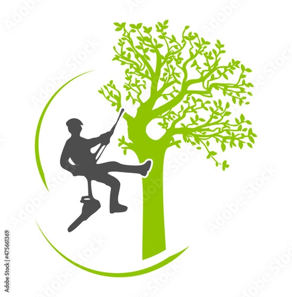 Obraz élagueur grimpeur logo