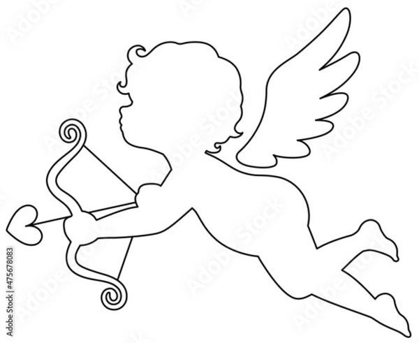 Obraz 恋のキューピット　シルエットイラスト14