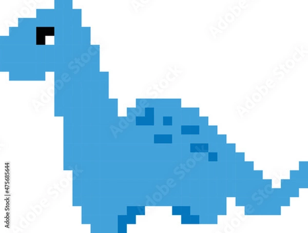Fototapeta Dinosaur Vector illustration. pixel art.