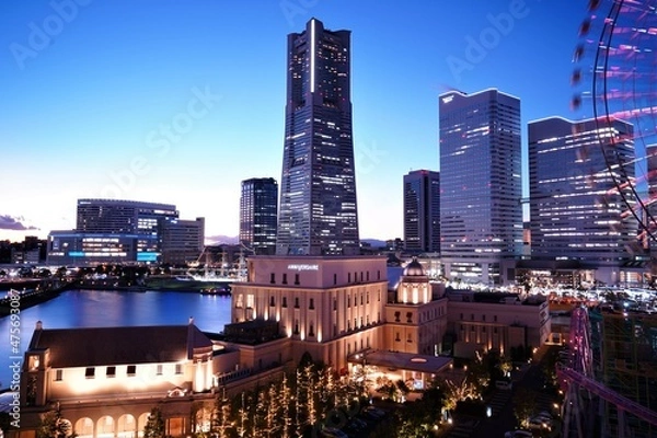 Fototapeta 横浜みなとみらいの美しい夜景