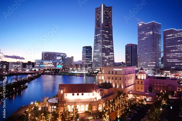 Obraz 横浜みなとみらいの美しい夜景