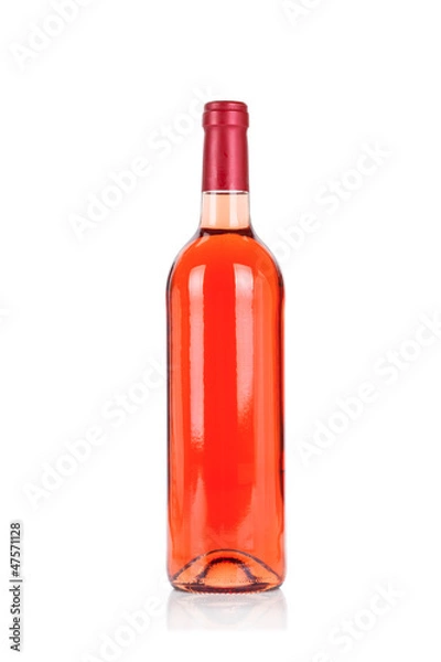 Fototapeta Bottle of rose wine isolated on white background