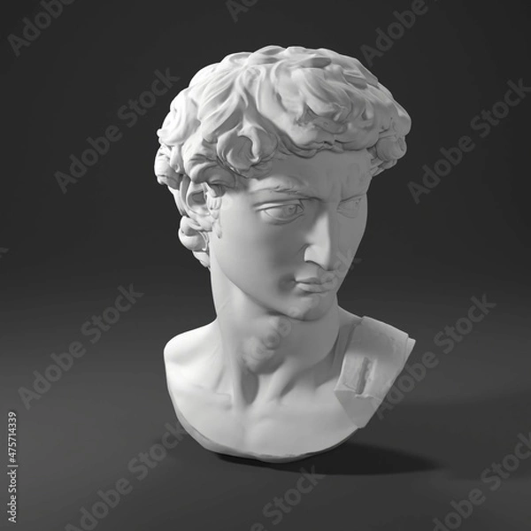 Obraz 3D render art statue sculpture Head Michelangelo David