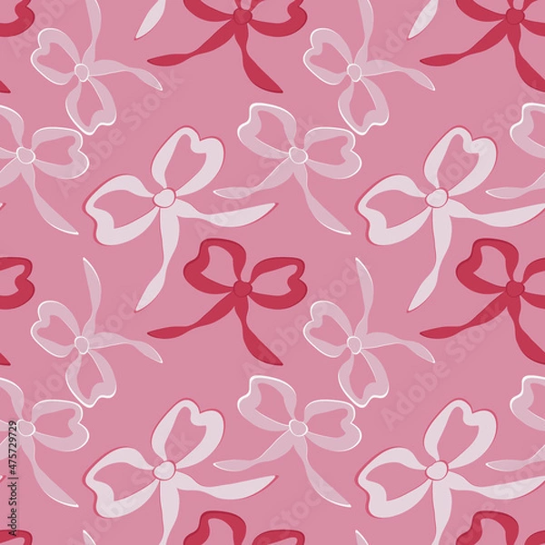 Obraz A seamless pattern on a square background is a ribbon bow