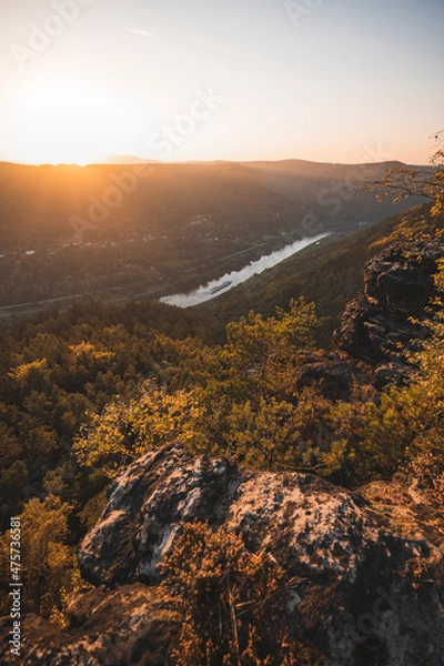 Obraz sunset over the river
