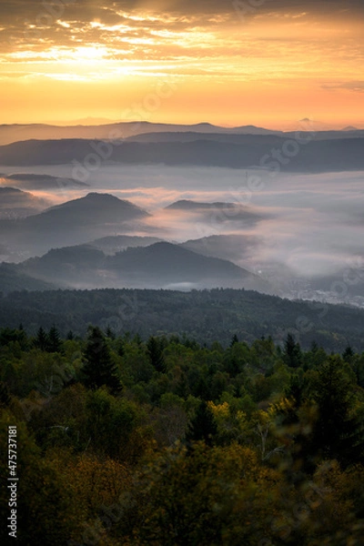 Obraz sunset in the mountains