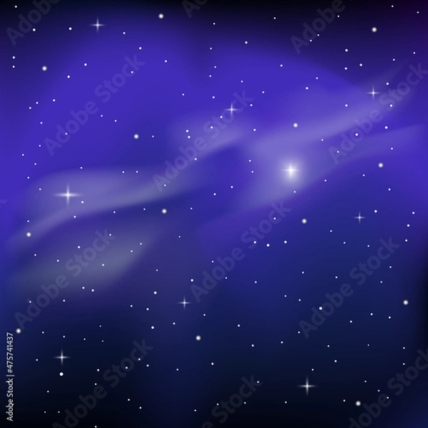 Fototapeta Space background with nebula and stars. Color vector illustration.