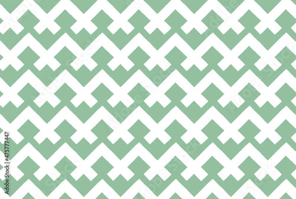 Fototapeta 白の太いジグザグラインの緑背景の壁紙
