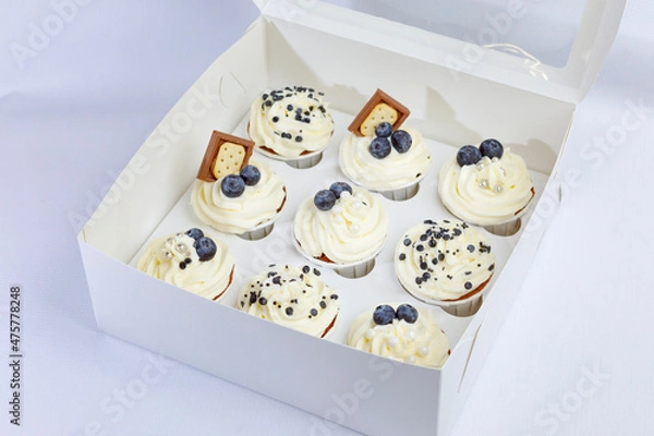 Obraz Tasty Colorful cupcakes on background